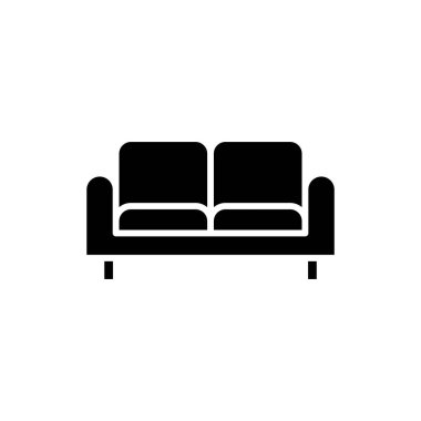 Uygulamalar ve web siteleri için kanepe simgesi. Kanepe işareti ve sembol. mobilya simgesi