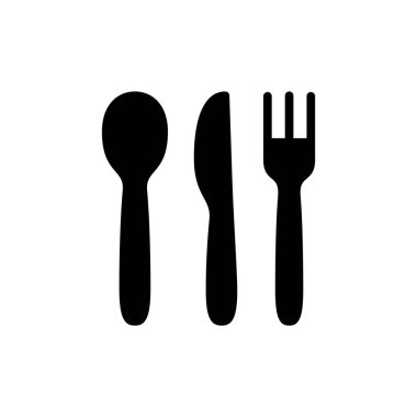Uygulamalar ve web siteleri için kaşık ve çatal simgesi. kaşık, çatal ve bıçak ikonu vektörü. Restoran işareti ve sembolü