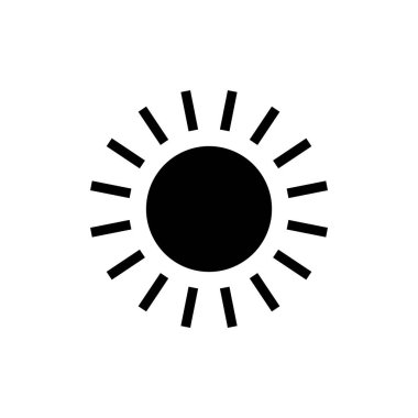 Uygulamalar ve web siteleri için güneş simgesi. Parlaklık işareti ve sembol