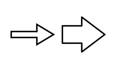 Ok simgesi logosu tasarımı. Web tasarımı için ok işareti ve sembol.
