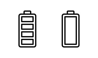 Batarya simgesi logosu tasarımı. Şarj işareti. pil şarj seviyesi