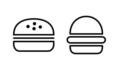 Burger ikon logo tasarımı. Hamburger ve sembol. hamburger