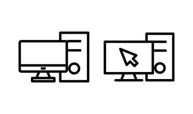 Bilgisayar simgesi logosu tasarımı. bilgisayar izleme işareti ve simgesi