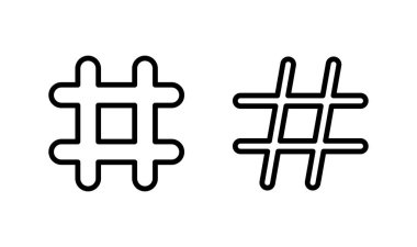 Etiket simgesi logo tasarımı. hashtag işareti ve sembol