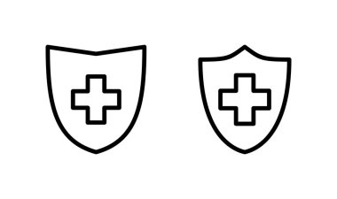 Sağlık sigortası logosu tasarımı. Sigorta sağlık belgesi ve sembolü