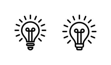 Lamba simgesi logosu tasarımı. Ampul işareti ve sembol. fikir sembolü.