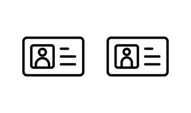 Lisans simgesi logo tasarımı. Kimlik kartı simgesi. Sürücü ehliyeti, personel kimlik kartı 