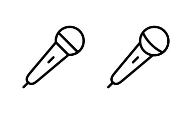 Mikrofon simgesi logosu tasarımı. Karaoke işareti ve sembol