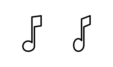 Müzik simgesi logosu tasarımı. nota işareti ve sembol