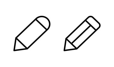 Kalem simgesi logosu tasarımı. Kalem işareti ve sembol. Simge vektörünü düzenle