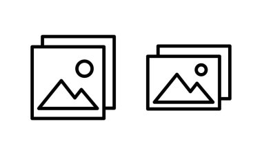 Resim simgesi logosu tasarımı. Fotoğraf galerisi işareti ve sembol. resim simgesi