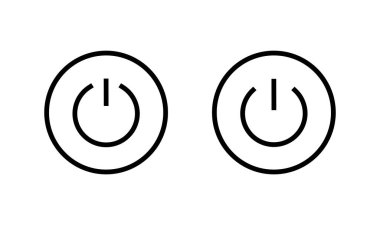 Güç simgesi logosu tasarımı. Güç Anahtarı işareti ve sembolü. Elektrik gücü.