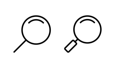 Arama simgesi logosu tasarımı. Büyüteç işareti ve sembolü ara