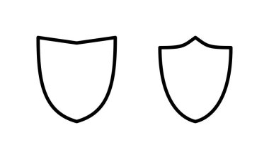 Kalkan simgesi logosu tasarımı. Koruma ikonu. Güvenlik işareti ve sembol