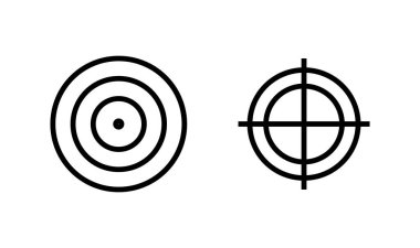 Hedef simge logosu tasarımı. hedef simge vektörü. hedef pazarlama işareti ve sembol