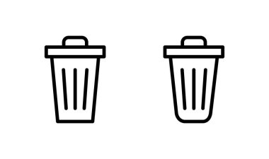 Çöp simgesi logosu tasarımı. Çöp kutusu simgesi. İşareti ve sembolü sil.