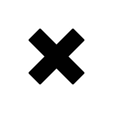 Uygulamalar ve web siteleri için simge simgesini kapat. İşareti ve sembolü sil. çapraz işaret