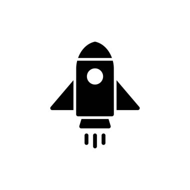 Uygulamalar ve web siteleri için roket simgesi. Başlangıç işareti ve sembol. roket fırlatma simgesi