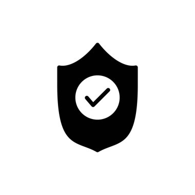 Uygulamalar ve web siteleri için kalkan işaretleme simgesi. Koruma onayı işareti. Sigorta simgesi