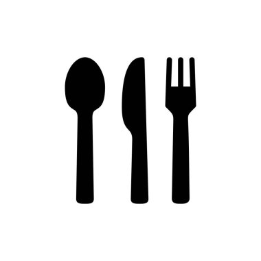 Uygulamalar ve web siteleri için kaşık ve çatal simgesi. kaşık, çatal ve bıçak ikonu vektörü. Restoran işareti ve sembolü