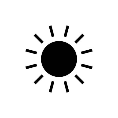 Uygulamalar ve web siteleri için güneş simgesi. Parlaklık işareti ve sembol