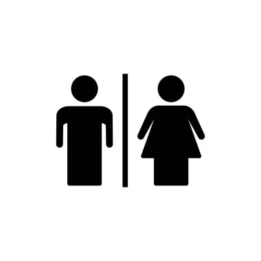 Uygulamalar ve web siteleri için tuvalet simgesi. Kızlar ve erkekler tuvaletleri imzalar ve simgeler. Banyo tabelası. wc, tuvalet