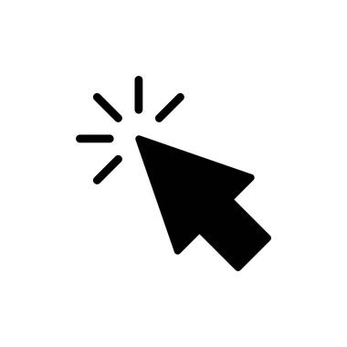 Uygulamalar ve web siteleri için simge simgesine tıklayın. İşaretli ok işareti ve sembol. imleç simgesi