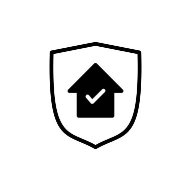 Uygulamalar ve web siteleri için ev sigortası simgesi. ev koruma işareti ve sembol