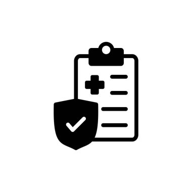 Uygulamalar ve web siteleri için tıbbi sigorta simgesi. Sağlık sigortası ve sembol