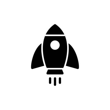 Uygulamalar ve web siteleri için roket simgesi. Başlangıç işareti ve sembol. roket fırlatma simgesi