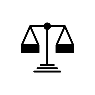 Uygulamalar ve web siteleri için simge sembolünü ölçeklendirir. Kanun ölçekli ikon. Adalet işareti ve sembol