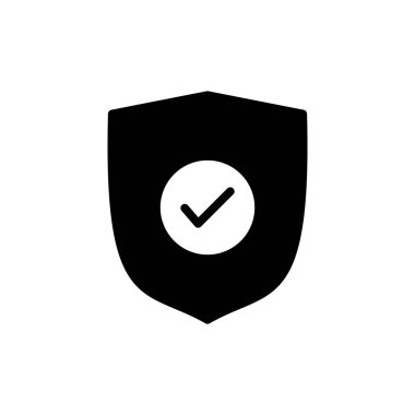 Uygulamalar ve web siteleri için kalkan işaretleme simgesi. Koruma onayı işareti. Sigorta simgesi