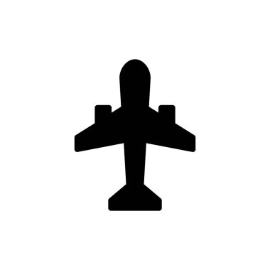 Uygulamalar ve web siteleri için uçak simgesi. Uçak işareti ve sembol. Uçuş taşıma sembolü. Seyahat işareti. uçak.