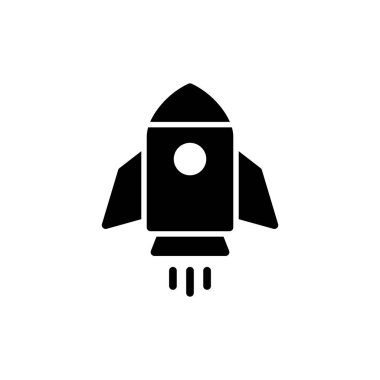 Uygulamalar ve web siteleri için roket simgesi. Başlangıç işareti ve sembol. roket fırlatma simgesi