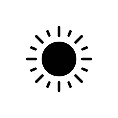 Uygulamalar ve web siteleri için güneş simgesi. Parlaklık işareti ve sembol