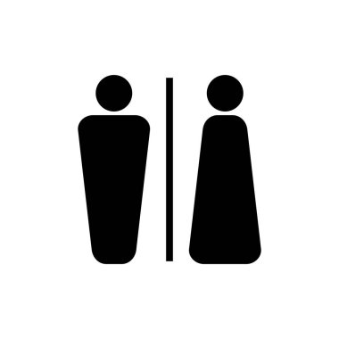 Uygulamalar ve web siteleri için tuvalet simgesi. Kızlar ve erkekler tuvaletleri imzalar ve simgeler. Banyo tabelası. wc, tuvalet