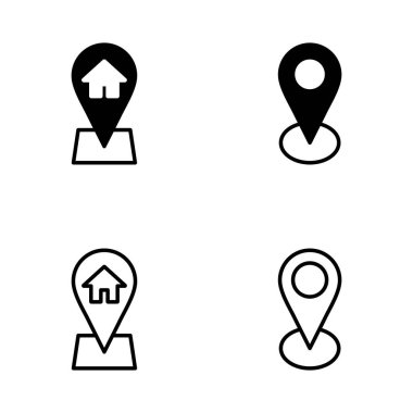 Adres simgesi vektörü. Ev işareti ve sembol. nokta