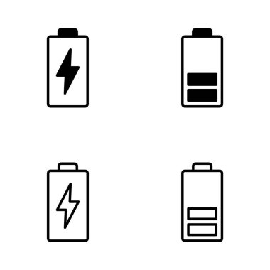 Batarya ikon vektörü. Şarj işareti. pil şarj seviyesi