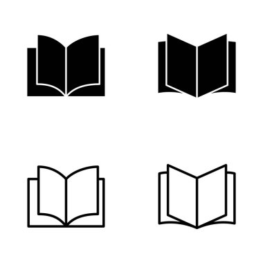 Kitap ikonu vektörü. Açık kitap işareti ve sembol. Kitap simgesi