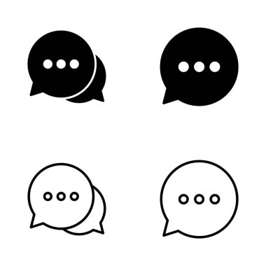 Sohbet ikonu vektörü. Konuşma balonu işareti ve sembol. Yorum simgesi. ileti