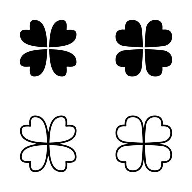 Yonca simgesi vektörü. Yonca işareti ve sembol. dört yapraklı yonca simgesi.