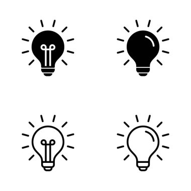 Lamba simgesi vektörü. Ampul işareti ve sembol. fikir sembolü.
