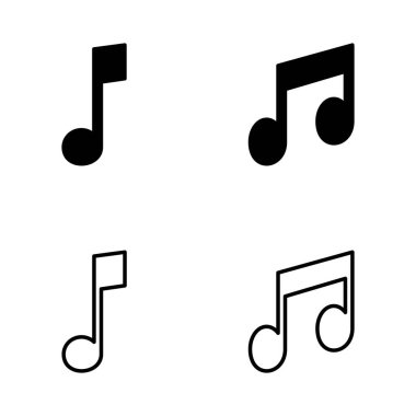 Müzik ikonu vektörü. nota işareti ve sembol