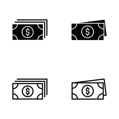 Para ikonu vektörü. Para işareti ve sembol