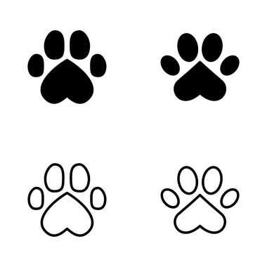 Pençe simgesi vektörü. Pençe izi ve sembol. köpek ya da kedi pençesi