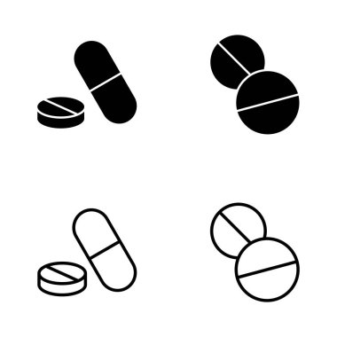 İlaç ikon vektörü. Kapsül simgesi. Uyuşturucu işareti ve sembol