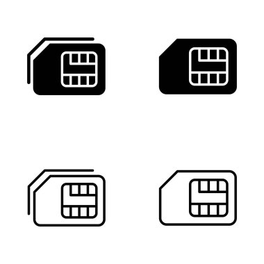 Sim kart simge vektörü. çift sim kart işareti ve sembol