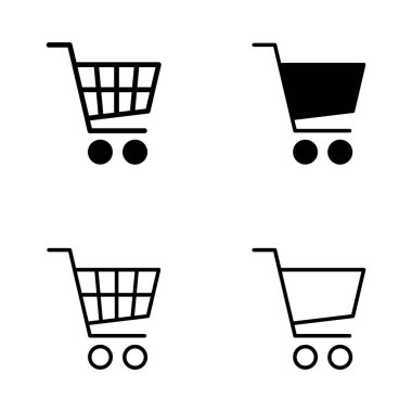 Alışveriş ikonu vektörü. Alışveriş arabası işareti ve sembol. Trolley simgesi
