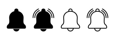 Bell simgesi logosu tasarımı. Web sitesi tasarımı için uyarı işareti ve sembol