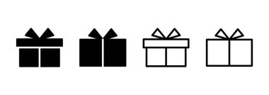 Hediye simgesi logosu tasarımı. Hediye işareti ve sembol. doğum günü hediyesi